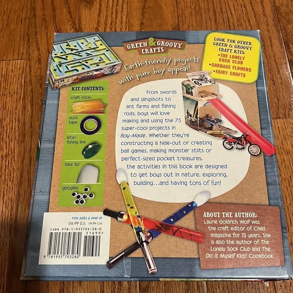 Green & Groovy Crafts Boy Made Handmade Toys & Stuff for Boys. NWOT.